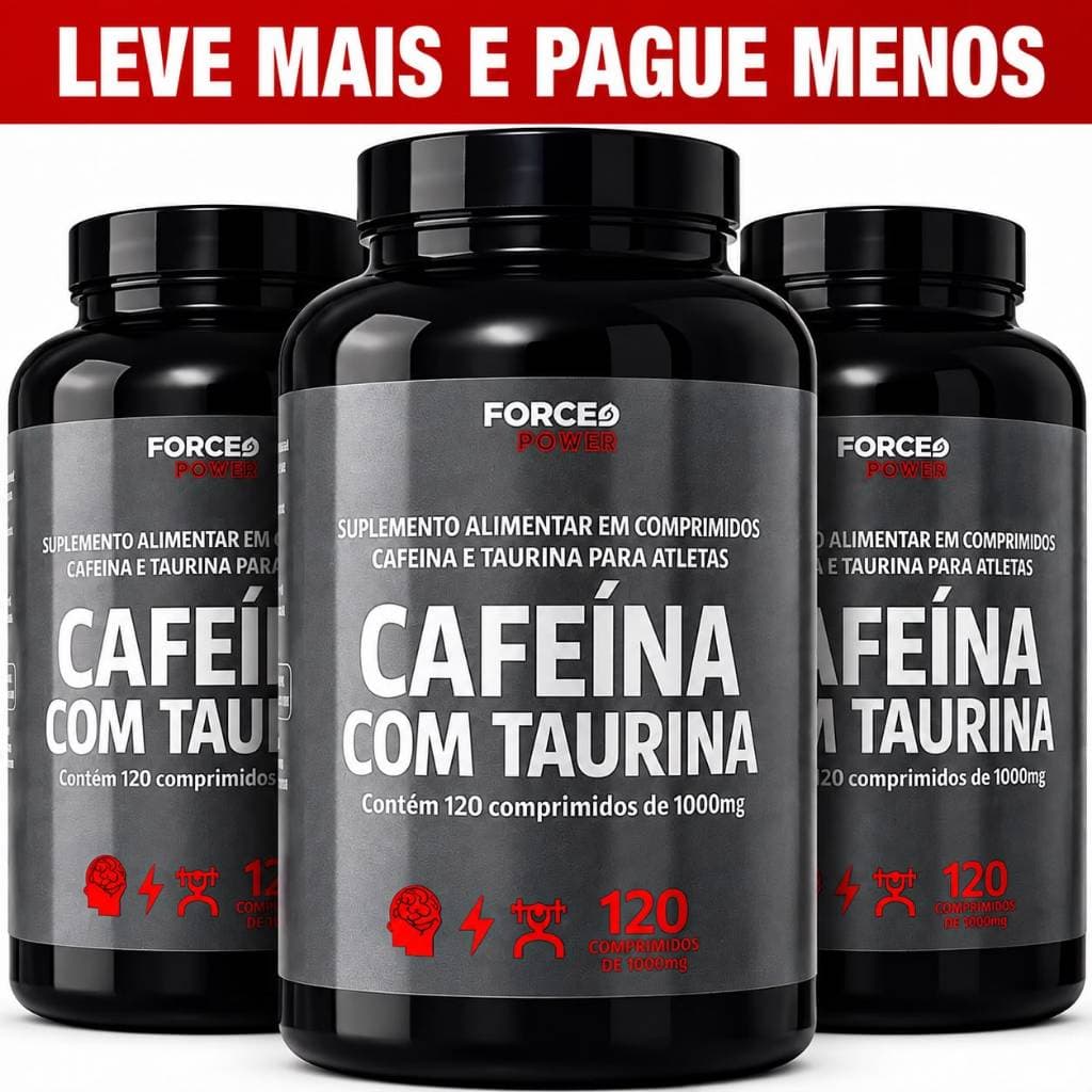 Cafeína Original Pré Treino com Taurina 120 Comprimidos - ( POTE PARA 02 MESES )