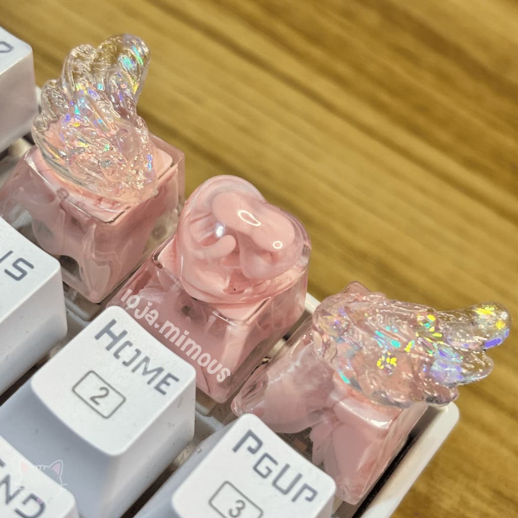 KIT ANGEL HEART - Coração com asas - Kit com 3 teclas  para teclado mecânico - LEIA A DESCRIÇÃO