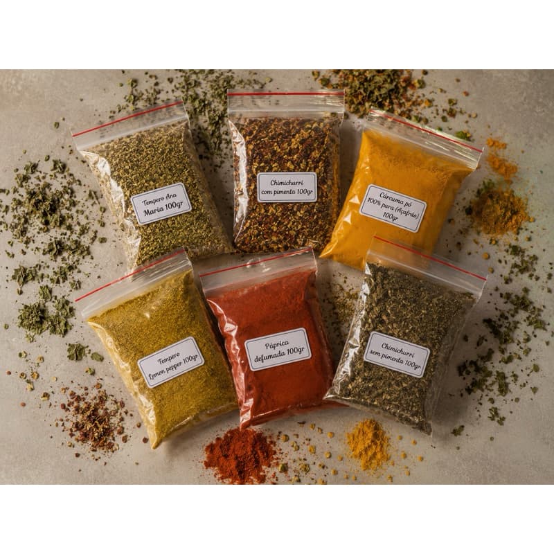 Super Kit 10 Temperos Naturais E Condimentos 100g Linha Premium Sem Conservantes