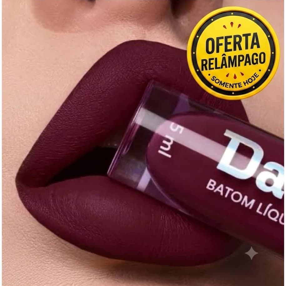 Batom Dailus Sapatilha Liquido Matte 12h - Vinho Arroxeado Vegano Não Transfere Original