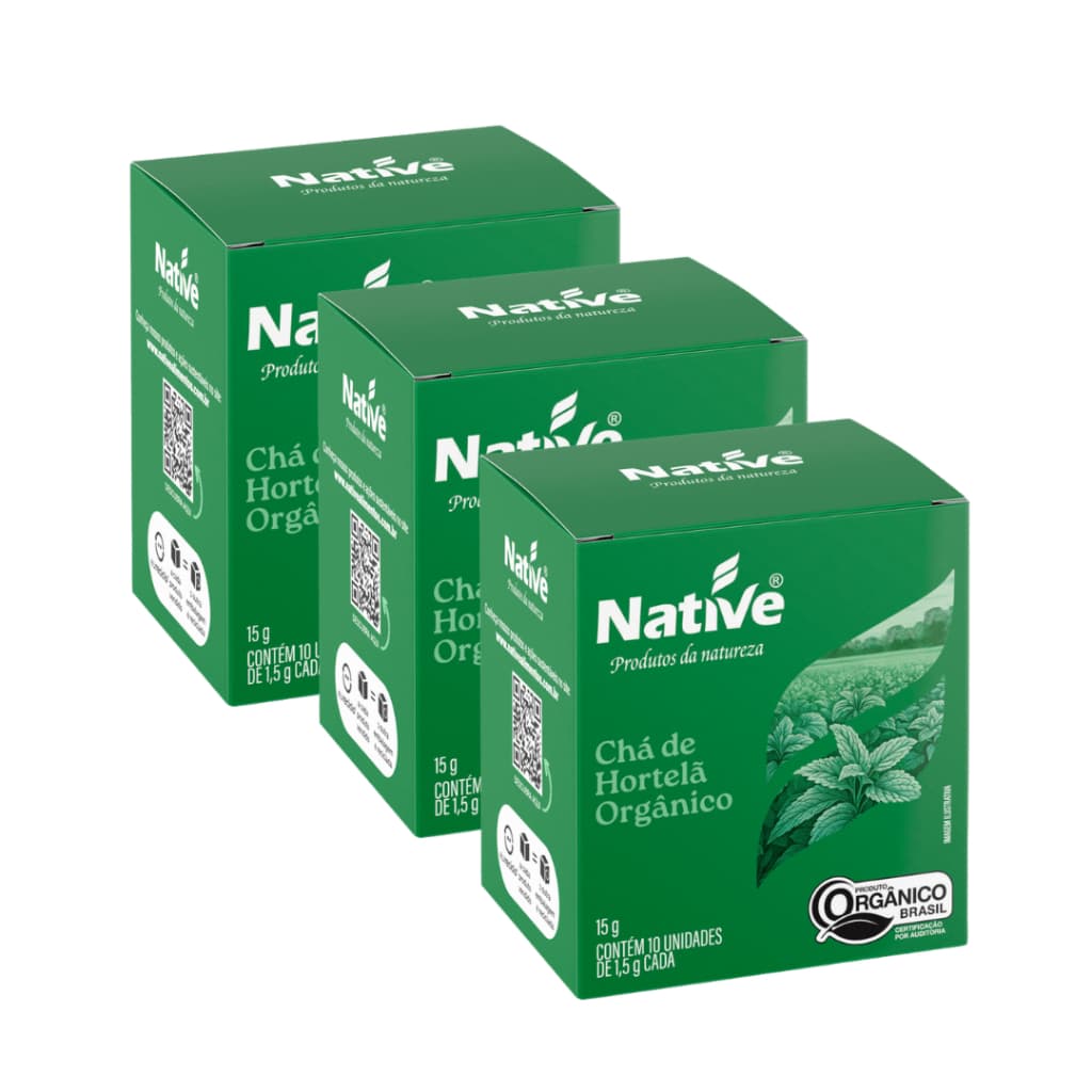 Kit 3 Chá De Hortelã Orgânico Native Com 10 Sachês 15g