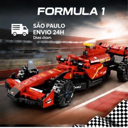 Carro Fórmula 1 Blocos de Montar 289 Peças Brinquedo Educativo Corrida Esportivo Colecionável Compatível LEGO Infantil P