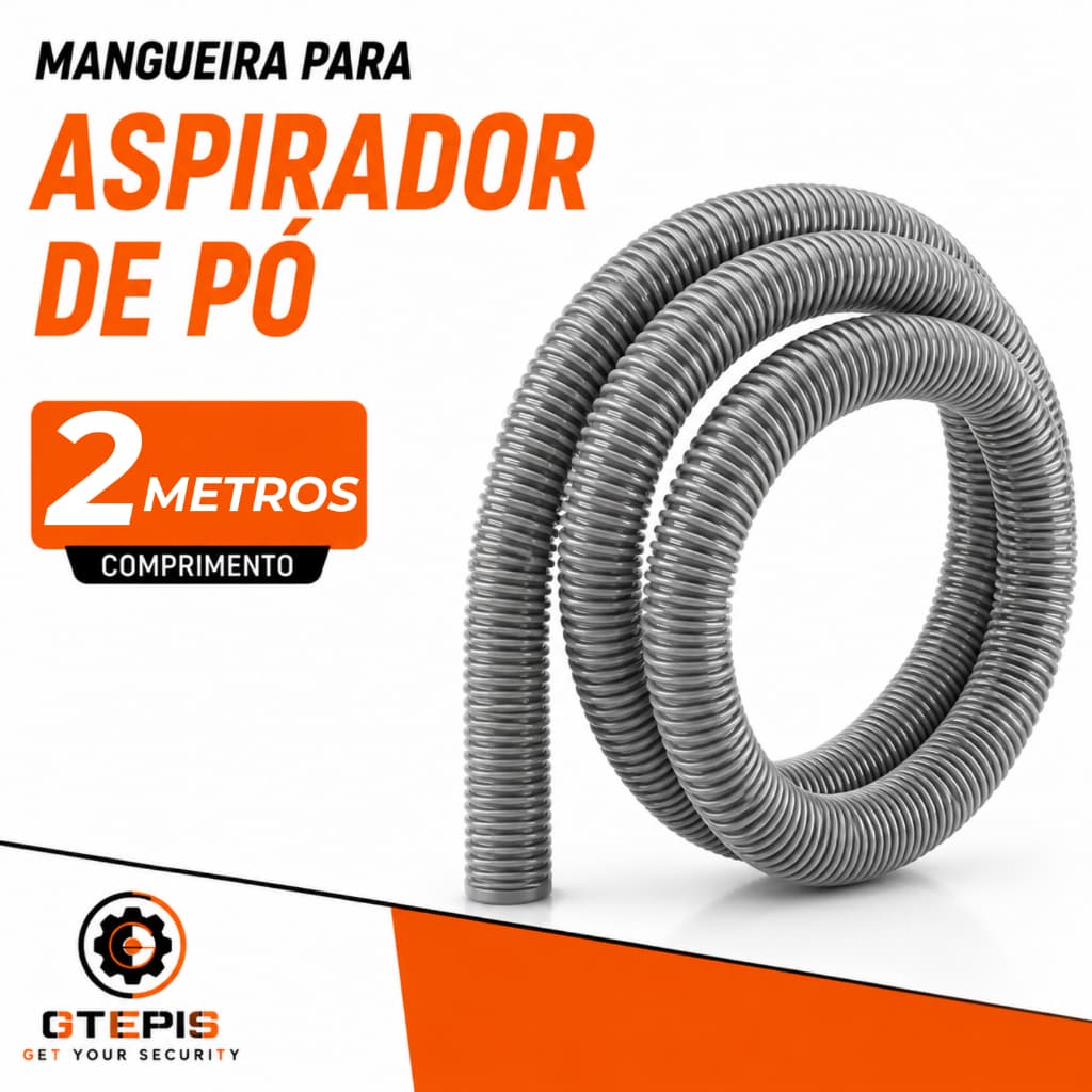 2 Metros Mangueira Aspirador De Pó 32mm Cinza Reposição Várias Marcas