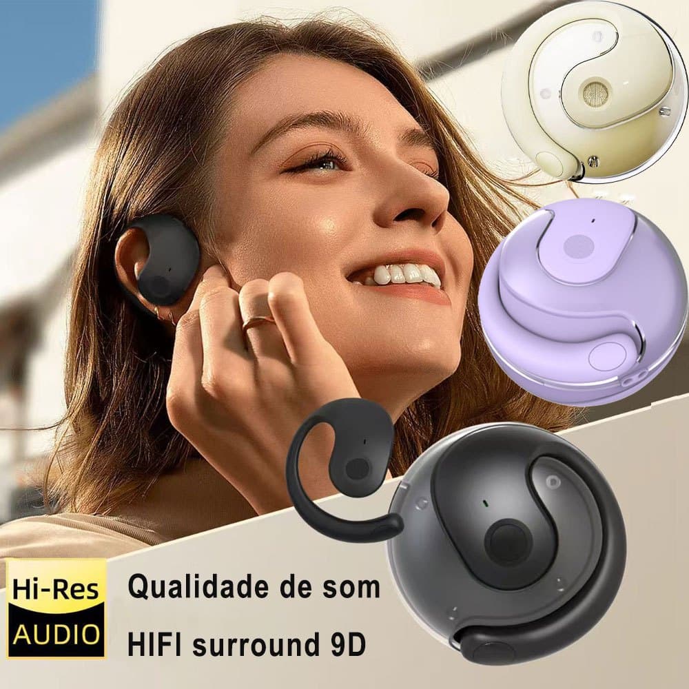 Fone de ouvido Sem fio Bluetooth Ergonômico Tws Esportivo Orelha Pendurada Anti-queda fone sem fio bluetooth