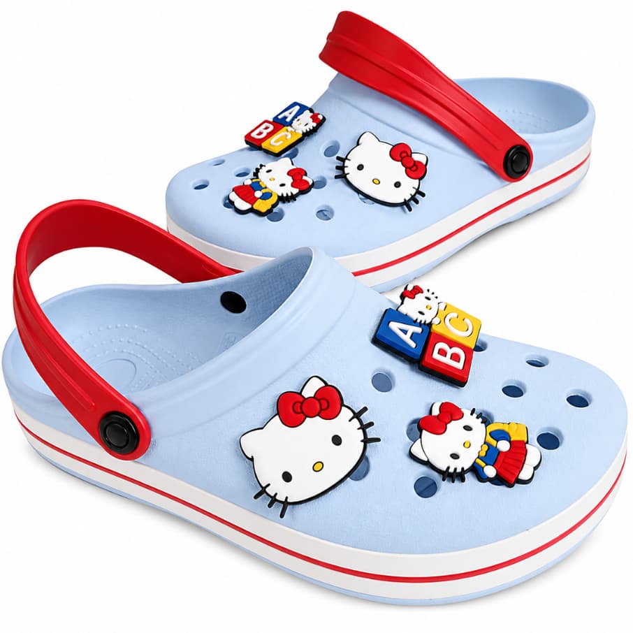 SANDALIA BABUCHE INFANTIL HELLO KITTY ABC ESCOLAR  ADULTO LEVE CONFORTAVEL PINS