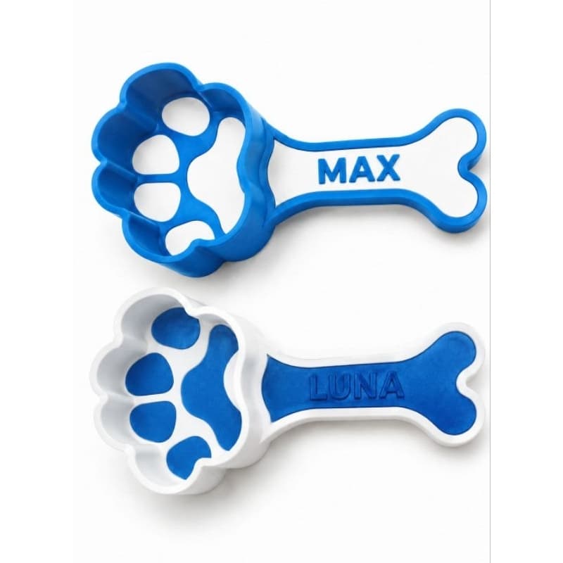 Pá de Ração Personalizada para Cachorro e Gato com Nome | Medidor de Ração Pet em Formato de Patinha