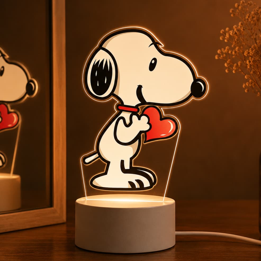 Luminária LED UV de Mesa / Luz Noturna Presente Criativo / Decoração - Snoopy, pets, infantil