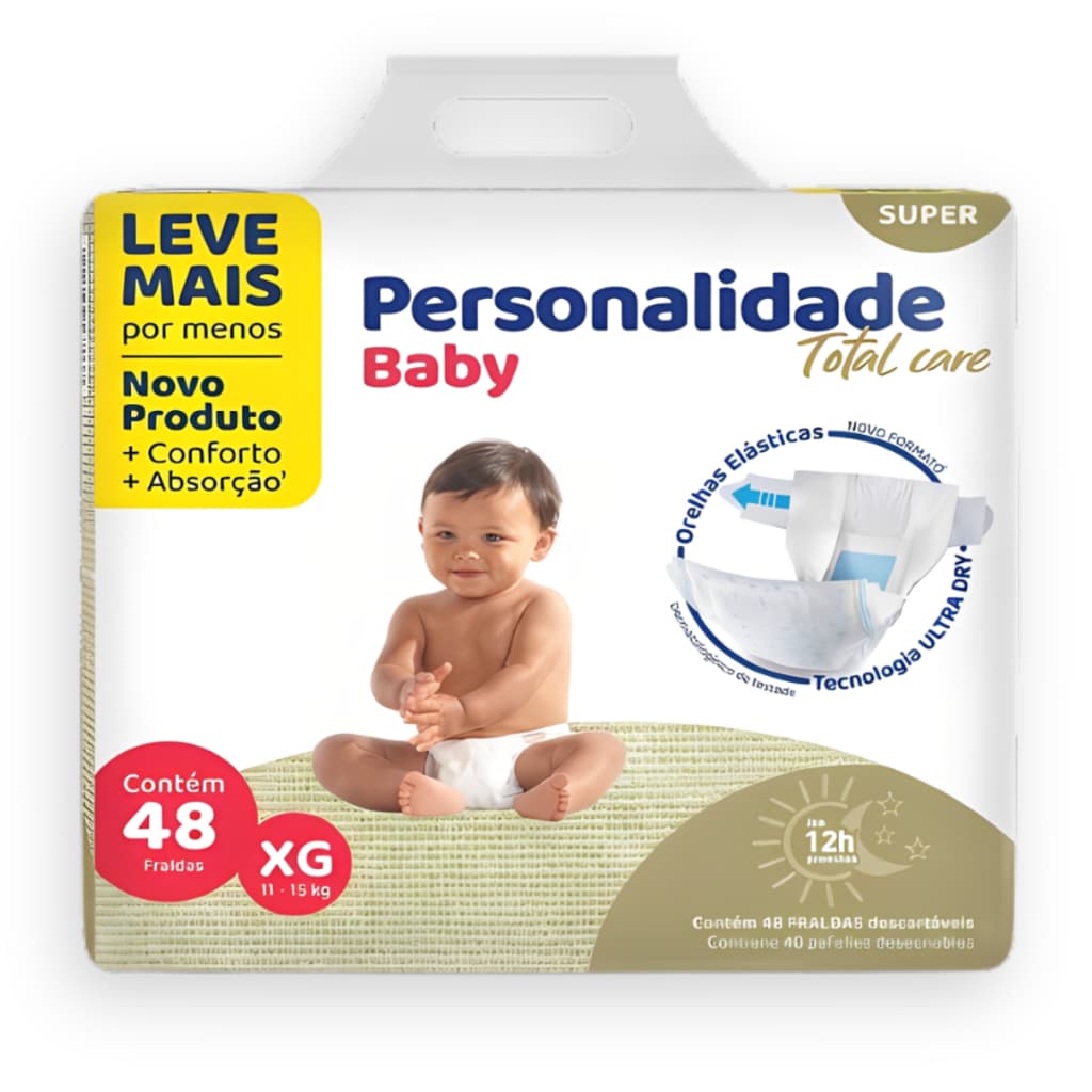 Fralda Personalidade Baby Total Care XG 48 Unid