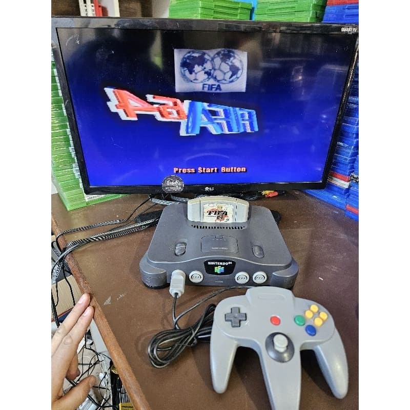 Nintendo 64 controle jogo e cabos