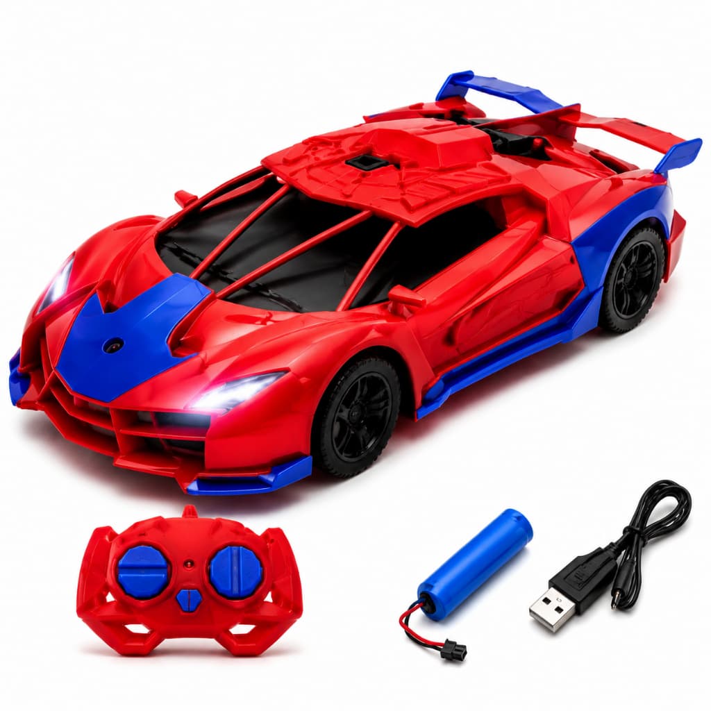 Carrinho de Controle Remoto Homem Aranha c/ Fumaça e Luz LED Carrinho de Controle Remoto Homem Aranha c/ Fumaça e Luz