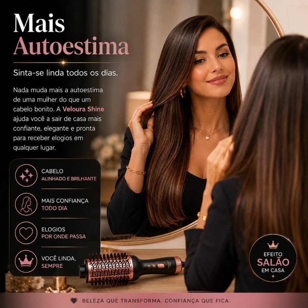Escova Secadora Cabelo Profissional Bivolt Modeladora Volume Brilho Rápida
