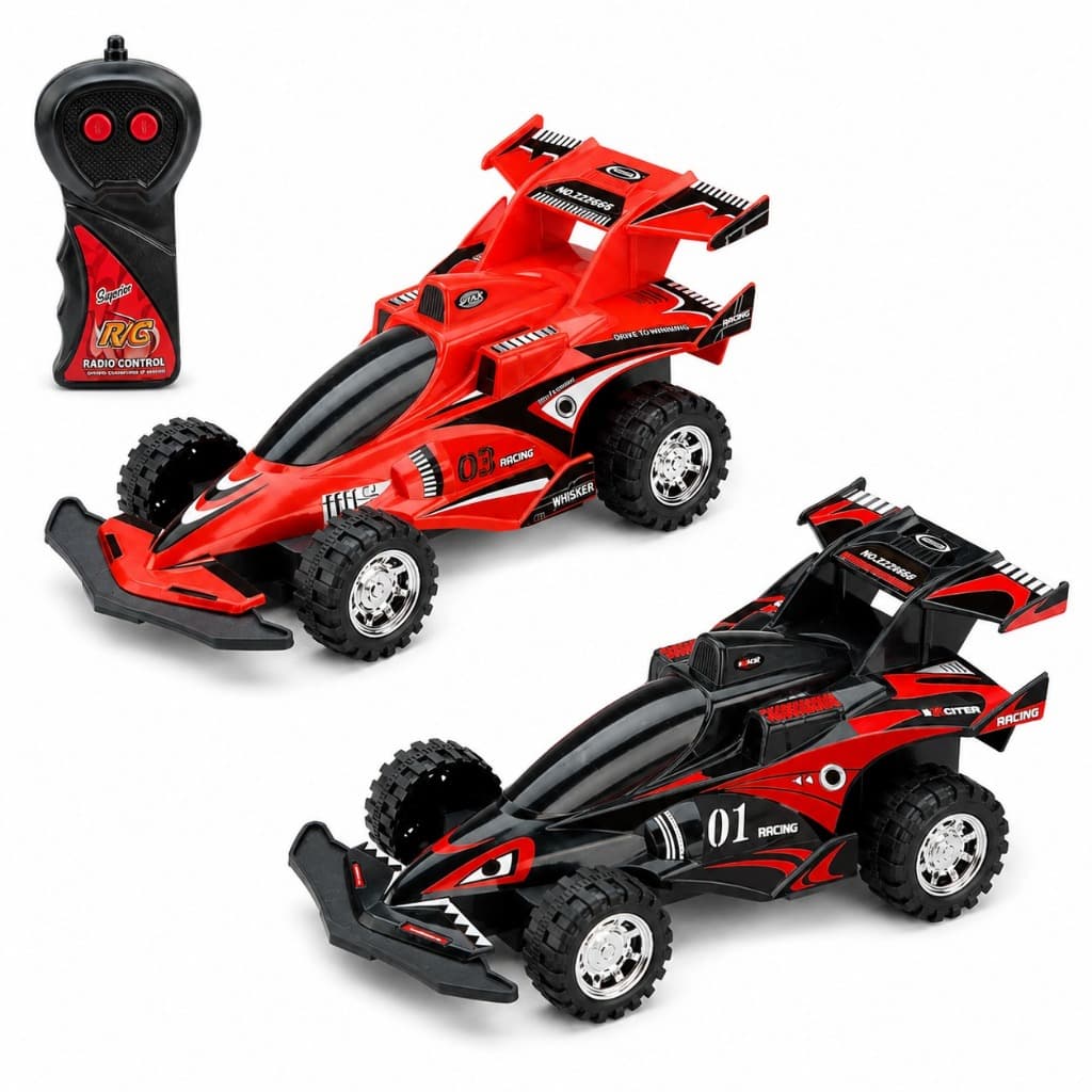 Carro Carrinho de Controle Remoto Fórmula1 Racing  C/Rádio controle Rodas grandes modelo off-road Vermelho e Preto