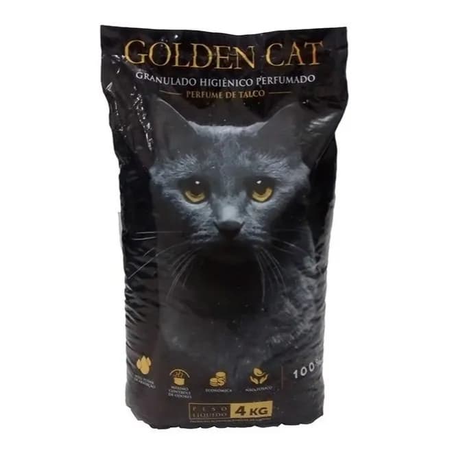 Areia Sanitária Perfumada Granulada Com Talco Para Gatos Golden Cat 4kg