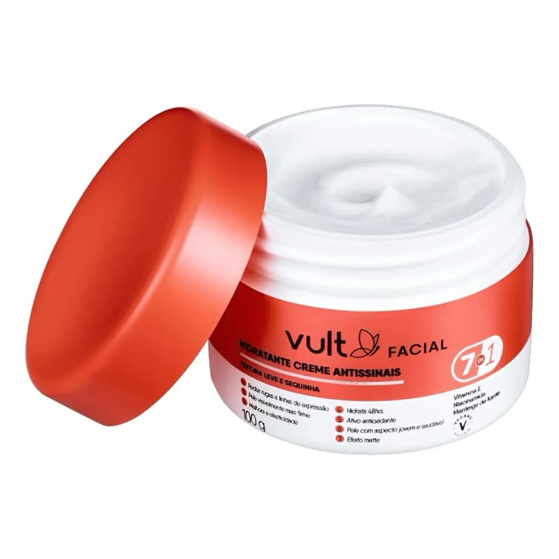 Creme Facial Antissinais Vult Hidratante Rosto Anti-Idade Hidratação