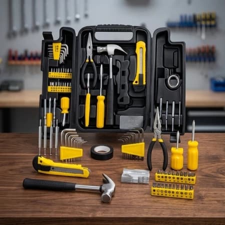 Kit Ferramentas 200 Peças Completo Profissional com Maleta Organizadora em Aço para Casa Oficina Carro ForgeMaster Pro™