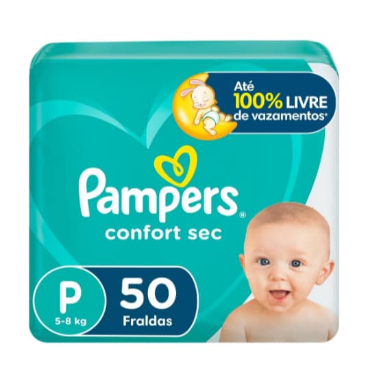 Fralda Pampers Confort Sec Tamanho P 50 Unidades