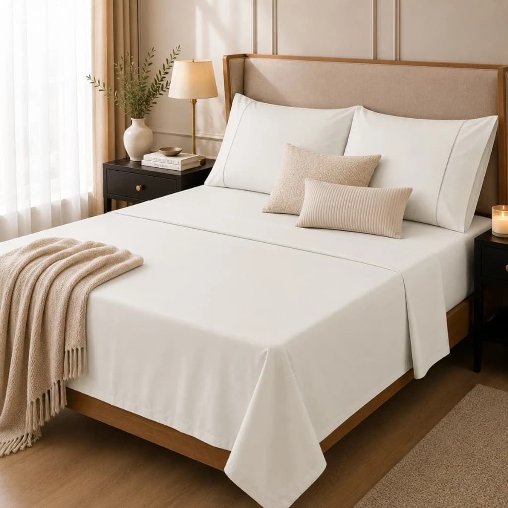 Jogo de Cama 4 peças Solteiro Casal Queen ou King 600 Fios 80%Algodão 20%Poliéster Acetinado Importado