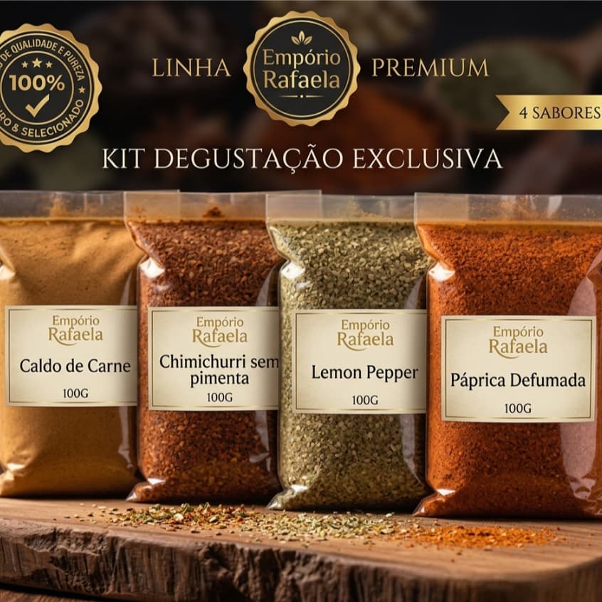 Kit 4 Temperos Premium Especiarias Naturais Selecionadas Sachê 50g Condimentos