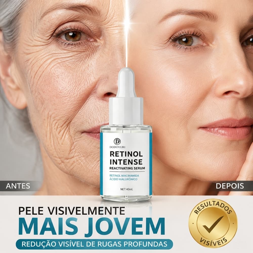 Sérum Facial Antirrugas Anti-Idade para Rugas, Linhas de Expressão, Linhas Finas e Firmeza da Pele
