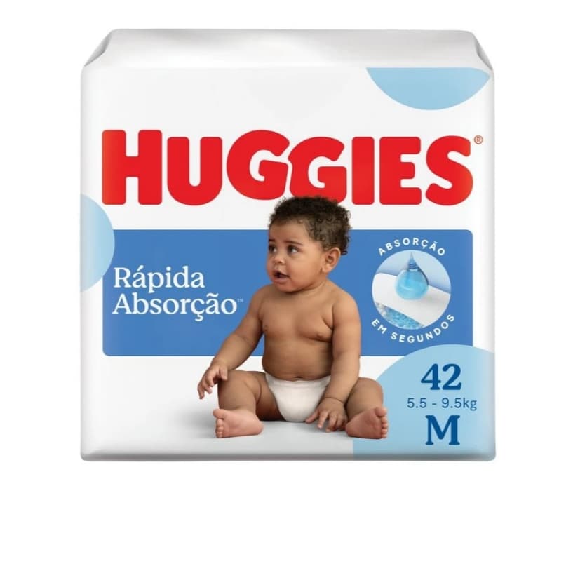Fralda Descartáveis Huggies Rápida Absorção  M 42 tiras