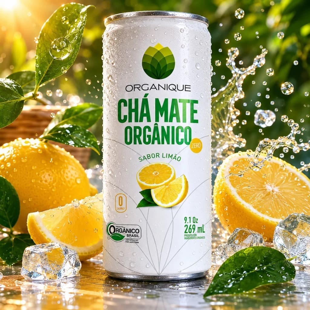 Chá Mate Orgânico Natural Organique Sabor Limão Zero 269ml