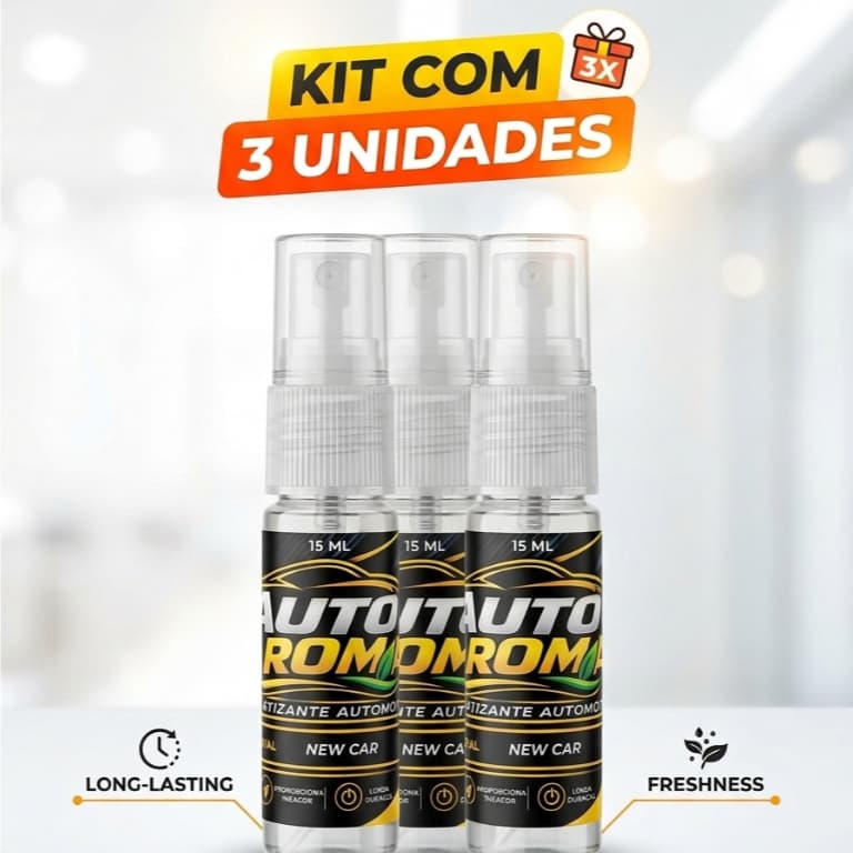 Kit com 3 unidades Aromatizante Automotivo Auto Aroma New Car | Perfume para Carro | Cheirinho de Carro Novo