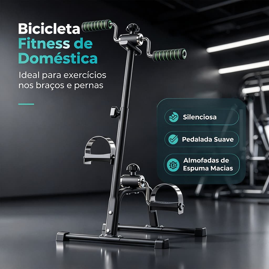 Mini Bicicleta ErgoméTrica,Exercita BraçOs E Pernas,Altura E ResistêNcia AjustáVeis,Para Uso DoméStico