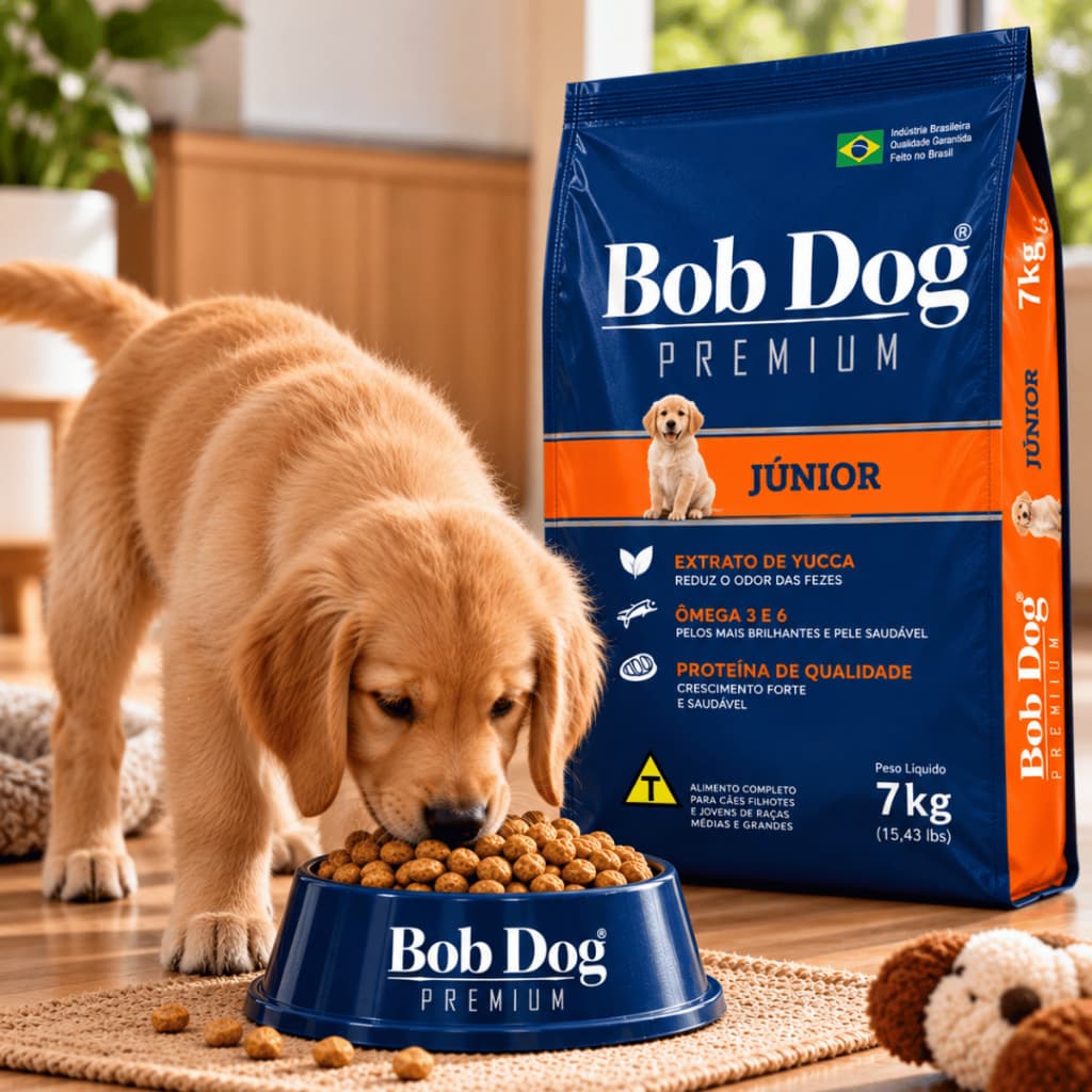 Ração Cachorro Filhote 15kg 7kg Bob Dog Premium Júnior Raça Média Grande Crescimento Saudável Oferta