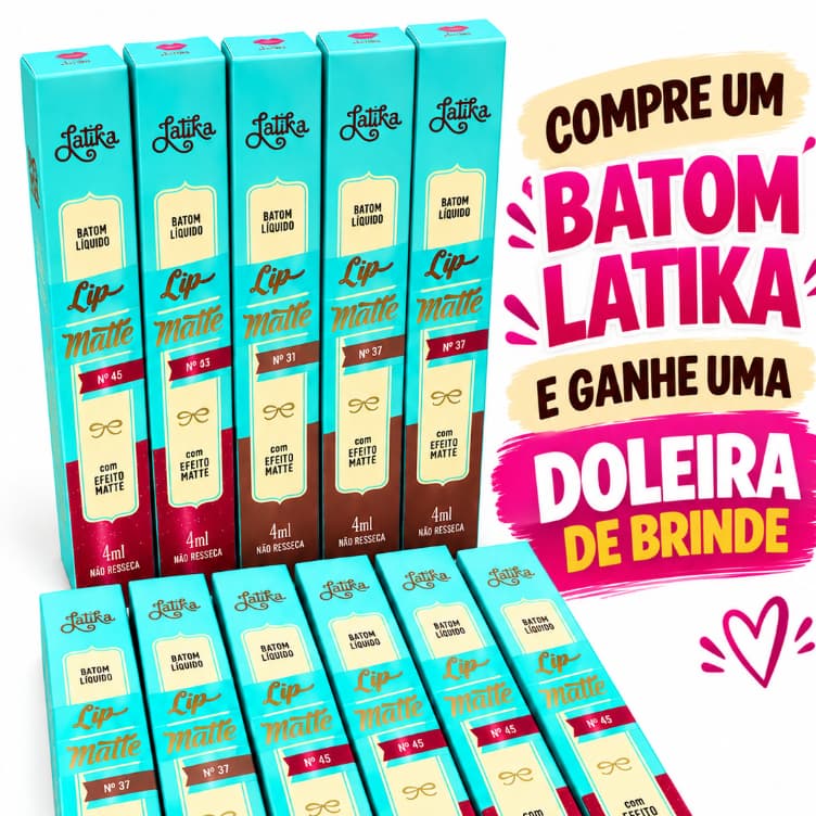 Batom Liquido Latika Lip Matte- Alta fixação