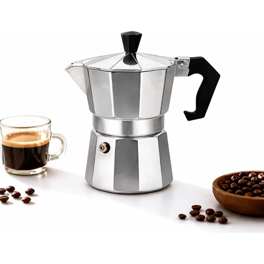Cafeteira Italiana Inox 3 Xícaras Alta Durabilidade Design Compacto Preparo Rápido Café Expresso