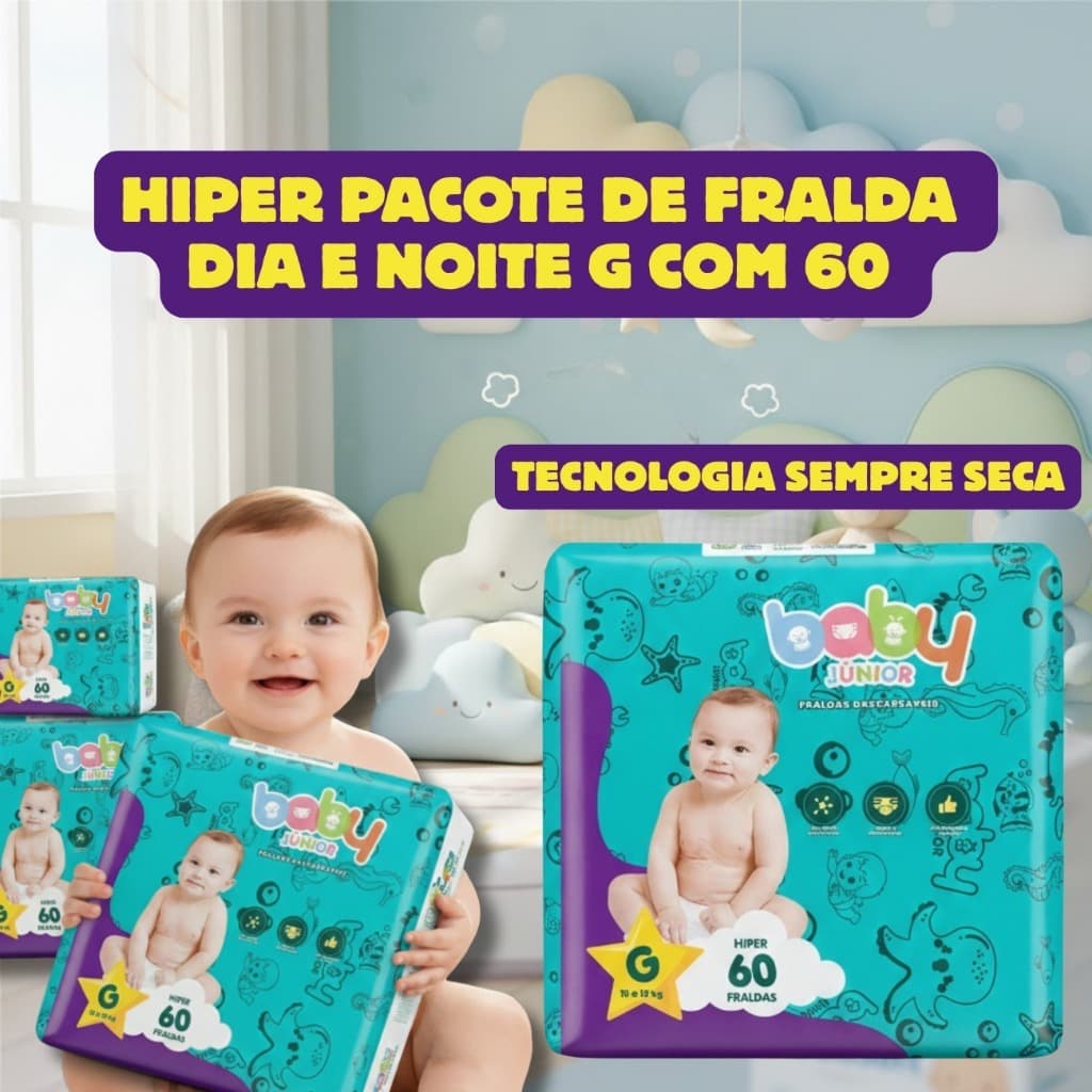 Kit De Fraldas Descartáveis G Dia E Noite Com Tecnologia Anti Vazamento E Gel Hipoalergênico