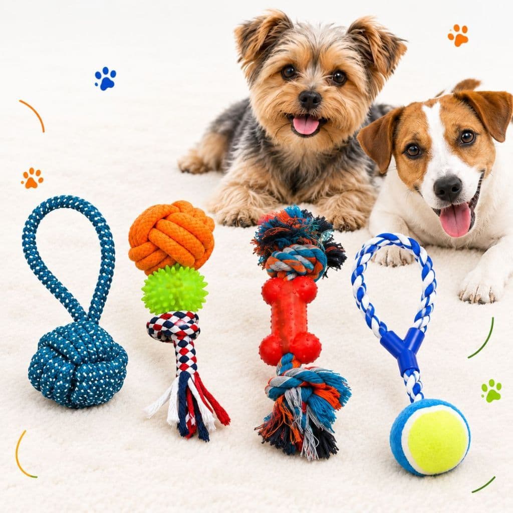 Kit 4 Brinquedos para Cachorro com Cordas Sortidas Brinquedos para Cães Pet Prime