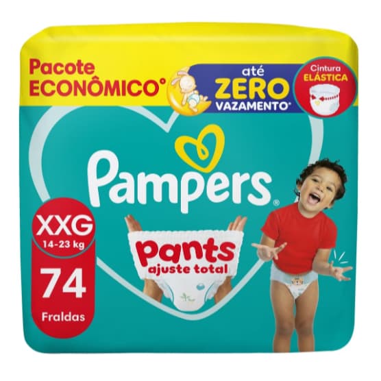 Fraldas Pampers Ajuste total Pants 74 unid XXG