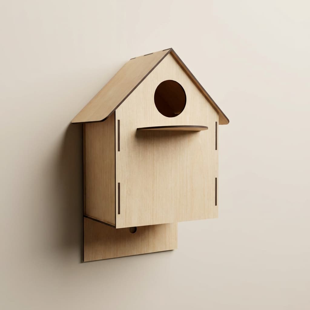 Casinha de Passarinho em MDF 3mm Corte a Laser p/ Parede Casinha de Pássaros Decorativa para Pendurar Jardim, Varanda