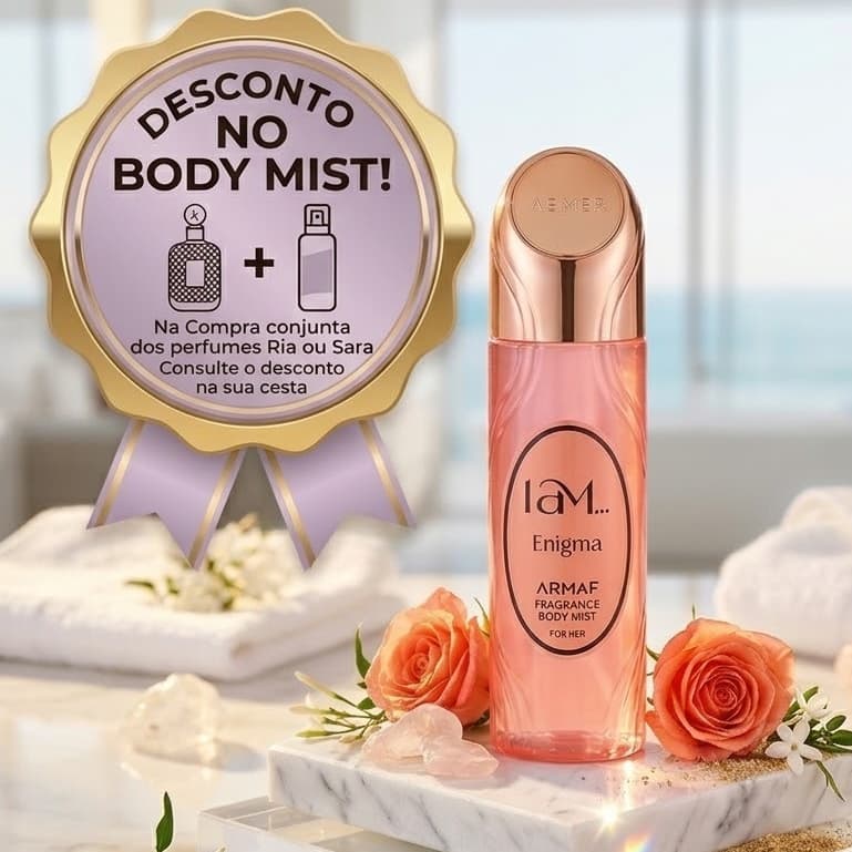 Body Mist Armaf I Am Enigma 250ml Perfume Spray Corporal Feminino Arabe Importado Frutado Fresco Fragrância Marcante