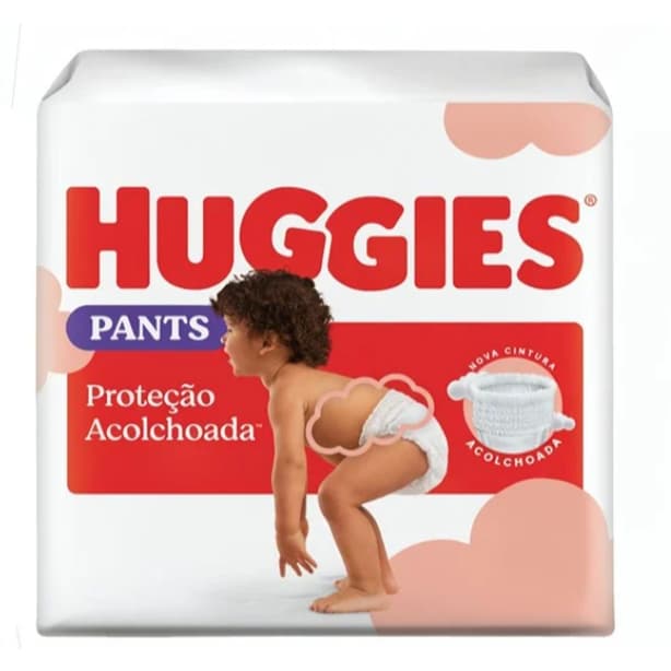 Fraldas Huggies Pants Proteção Acolchoada para Bebê Nova Cintura Acolchoada