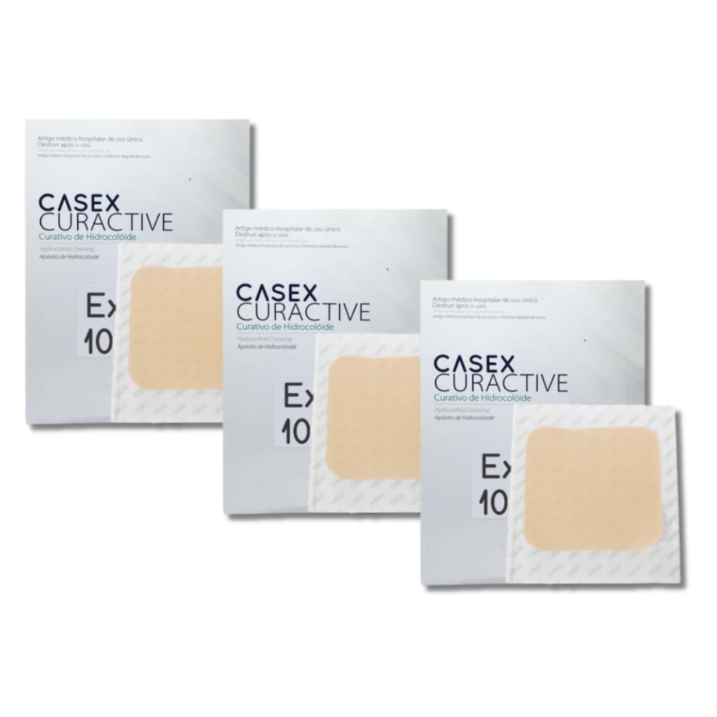 Kit 3 Curativos Hidrocoloide Extra Fino 10Cm X 10Cm Casex Absorvente