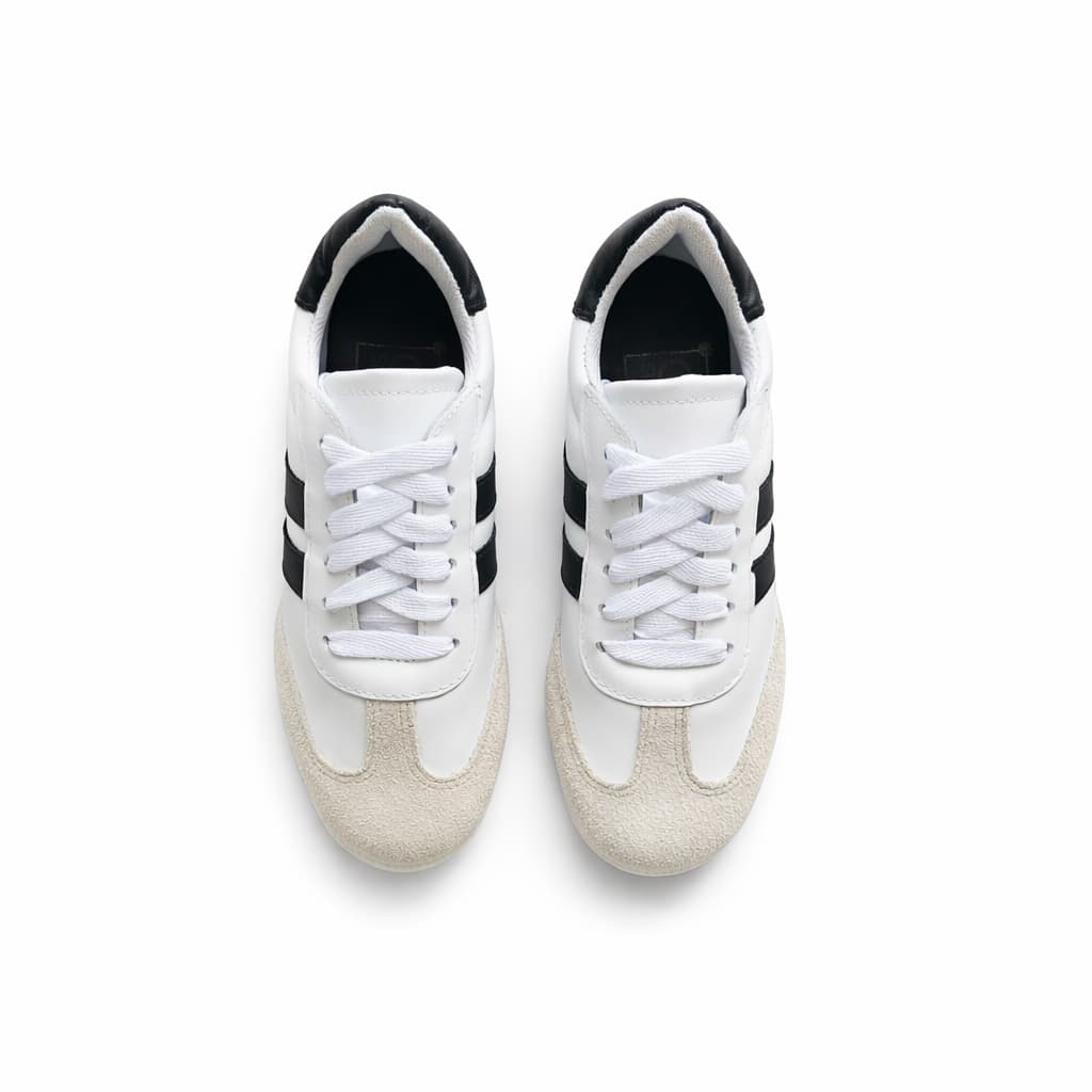 Tênis Casual Feminino Street QR Shoes Camurça e Couro Confortável Solado Flat Baixo Urbano Dia a Dia