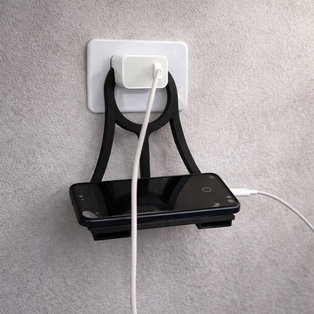 Suporte de Celular para Carregar na Tomada | Porta Celular + Organizador de Fio celular suporte capas