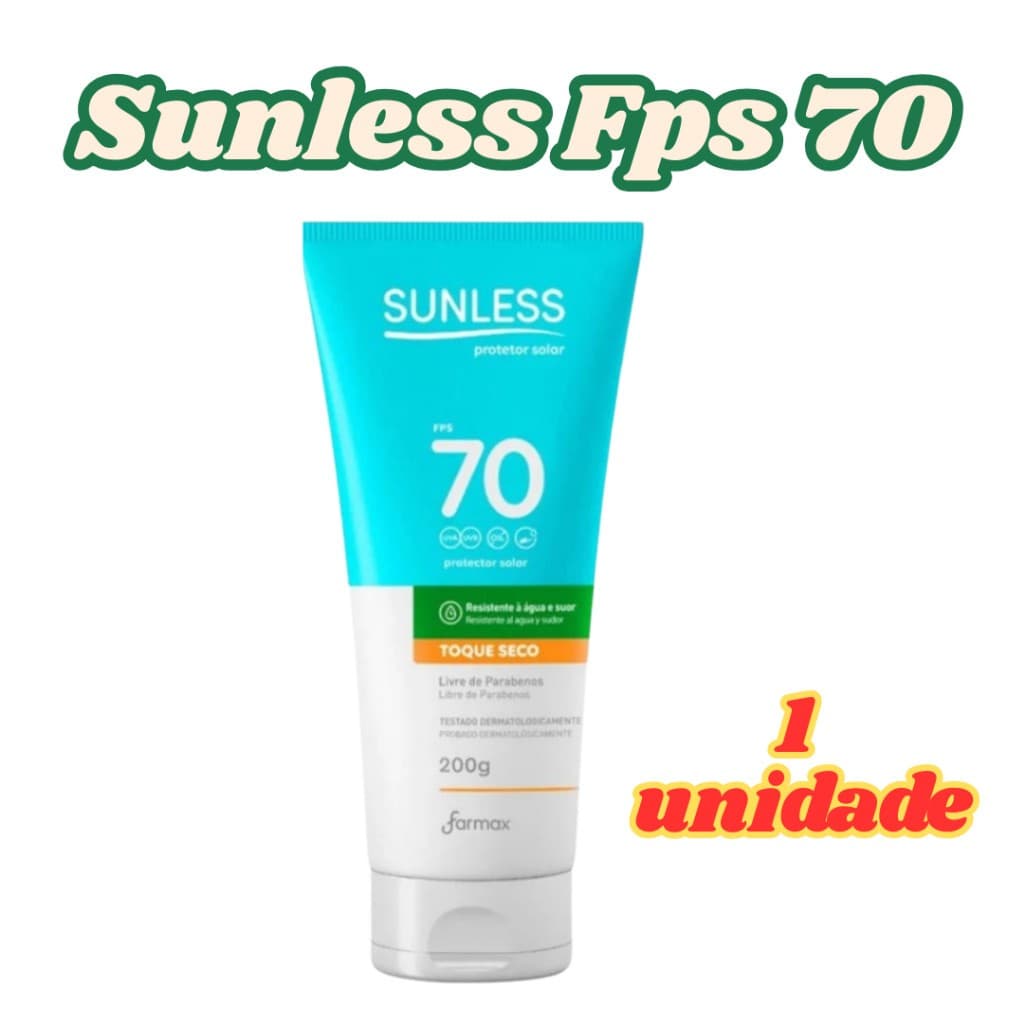 Protetor Solar Sunless FPS 70 Toque Seco 200g Proteção Solar