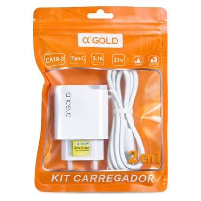 Kit Carregador de Celular Rápido Power Tipo C 3.1A com Cabo 15w CA19-3/LE-518FC