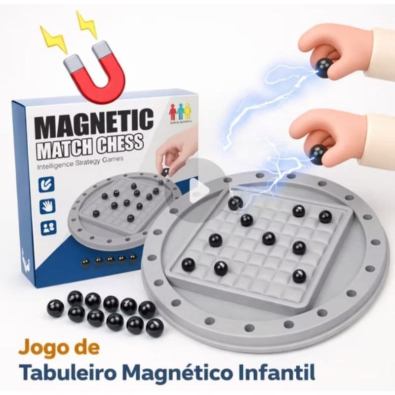 Xadrez Magnético Imas Jogo de Tabuleiro Brinquedo Portátil Bolinhas Esferas Jogos para toda família