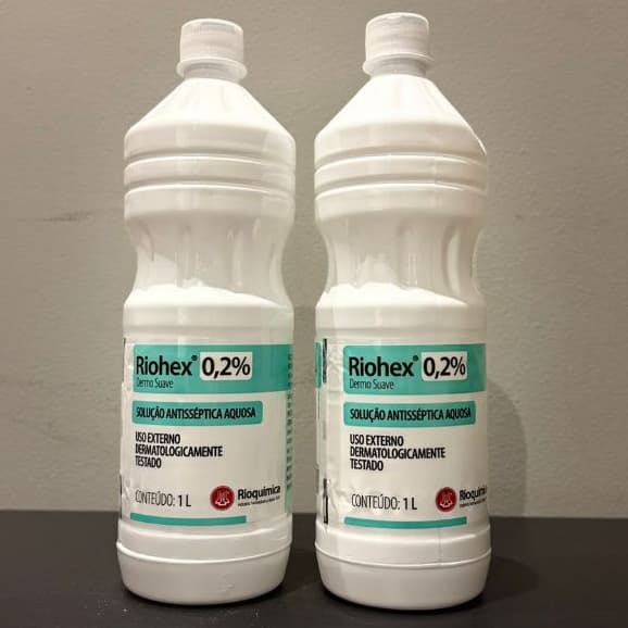 Kit C/2 Clorexidina 0,2% Riohex Solução Aquosa 1 Litro – Rioquímica