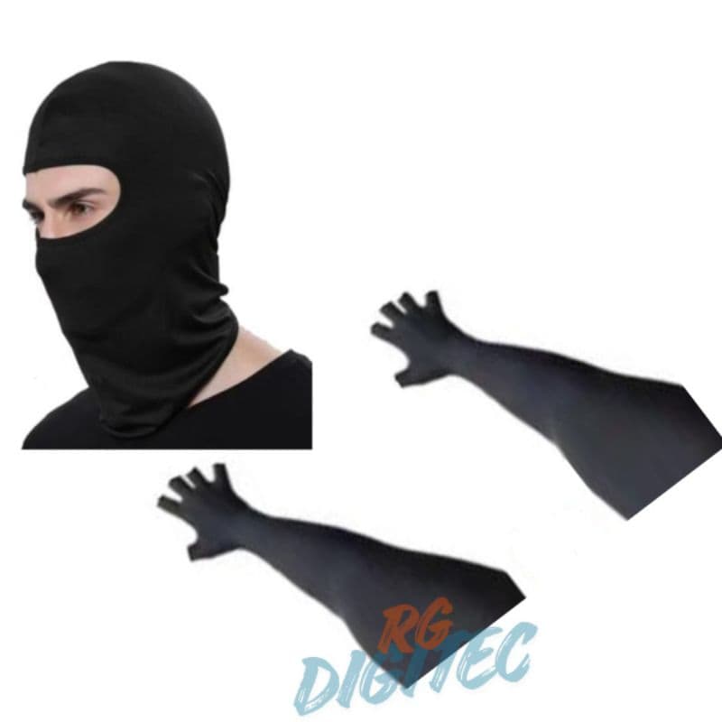 Kit Luva e Touca balaclava moto ciclista motoqueiro entregador esportes 99moto Uber moto Ifood presente indriv mototax