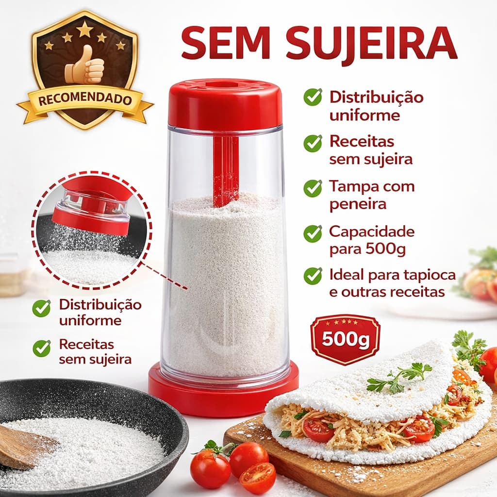 Tapioqueira Peneira Polvilhador Armazena Tapioca Beiju Farinha Cozinha Utensilio Cores Aleatorias