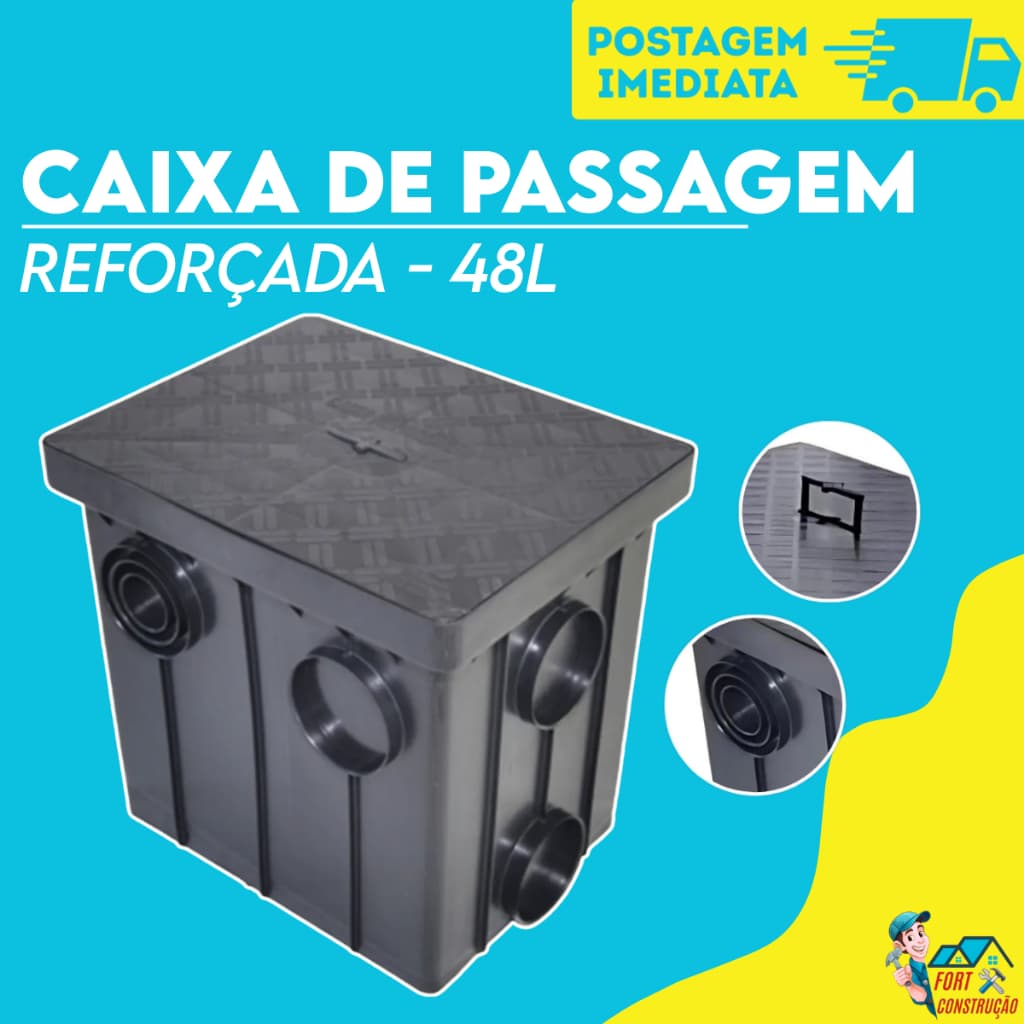 Caixa De Passagem Grande Esgoto Eletrica 48L Grande Mallton