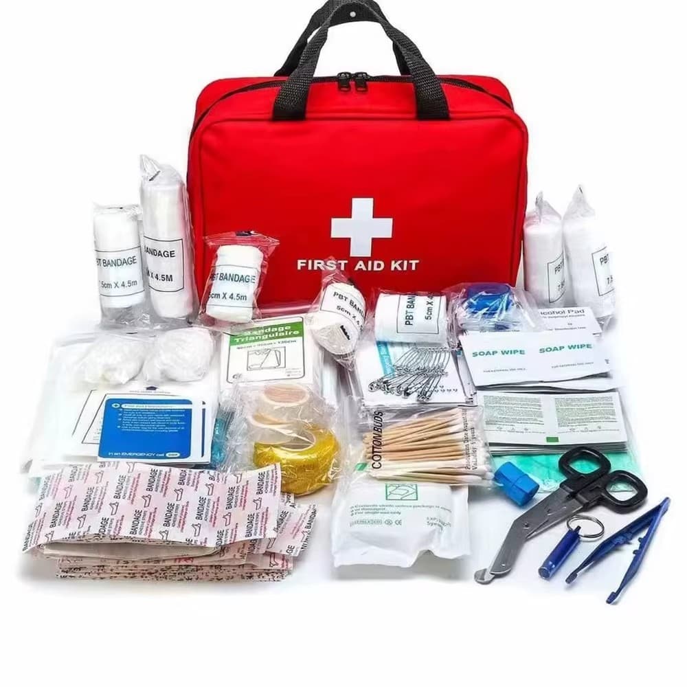 Kit de Primeiros Socorros Profissional, 100 Peças com Bandagens, Tesoura, Bolsa para Emergências
