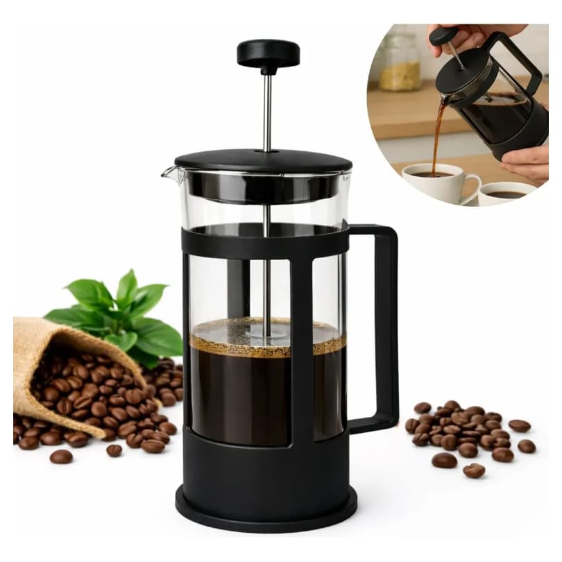 Cafeteira Prensa Francesa Café Cremeira 300ml Café Expresso Preto