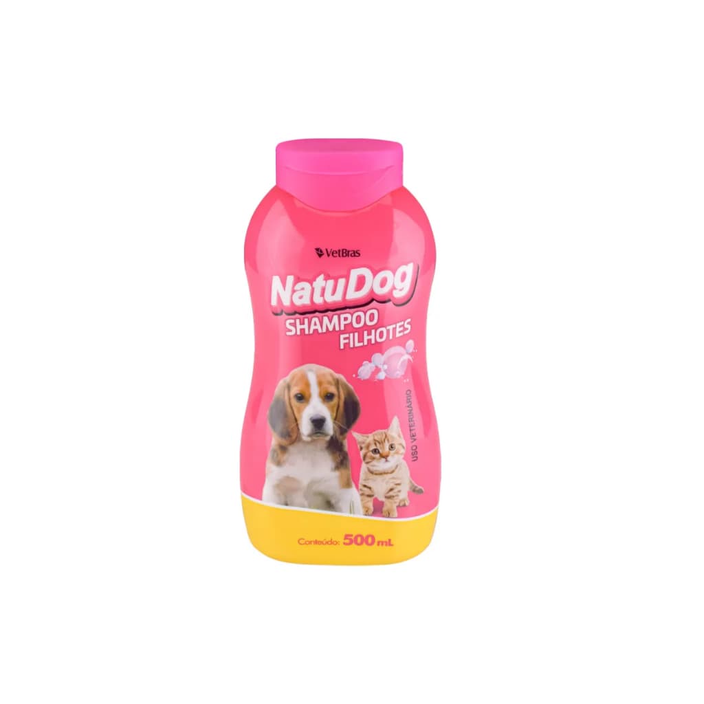 Shampoo Pet para Filhotes Natu Dog 500ml Vetbras Higiene Suave