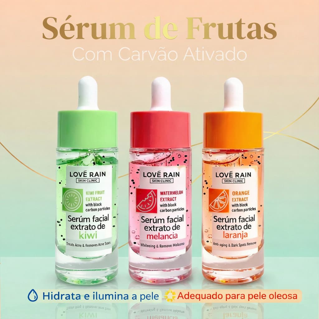 Brasil Serum facial vitamina C anti manchas hidratante Indicado para peles oleosas LOVÉ RAIN